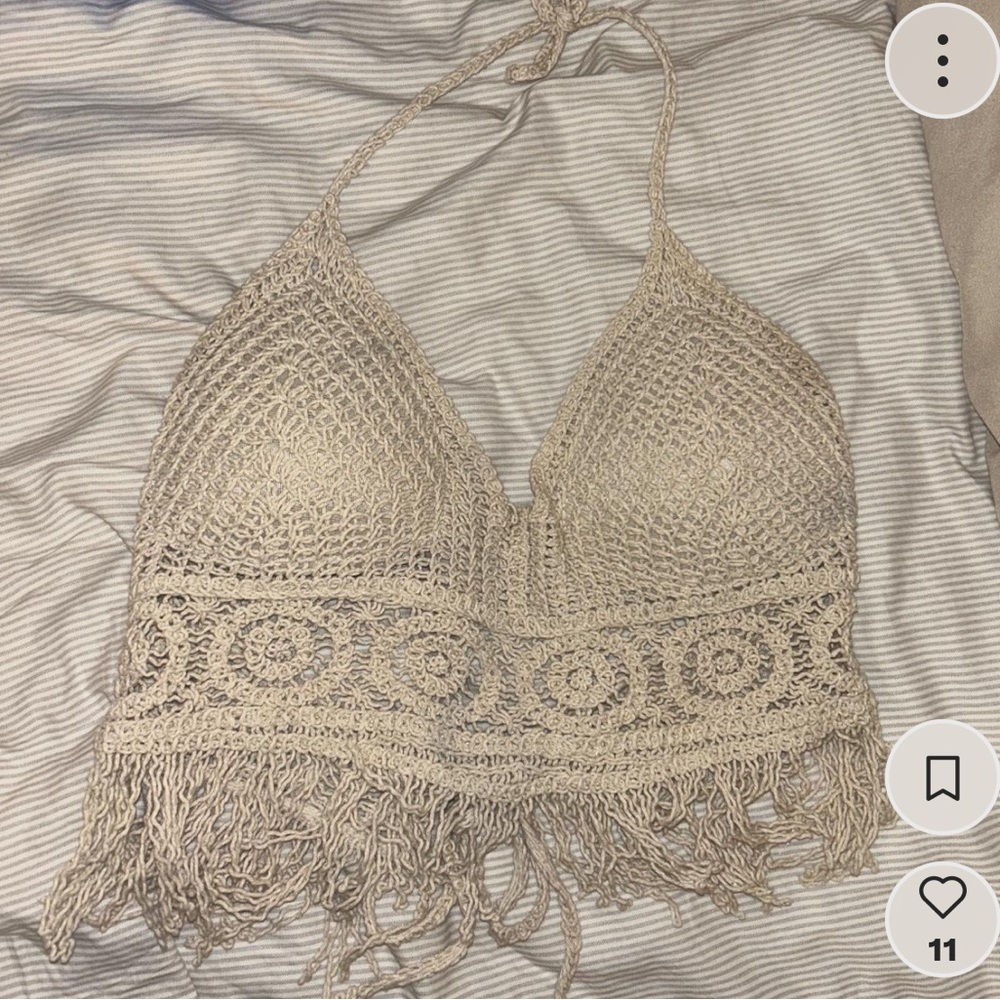 Beige Crochet Top